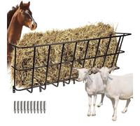 Horse Hay Feeder, Livestock Hay Feeder with 48 Gallon Large Capacity, Wall Mounted Hay Rack for Horses, Sheep, Goats, Indoor Outdoor Uses