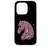 Horse Head Breast Cancer Awareness Pink Ribbon October Case for iPhone 15 Pro