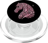 Horse Head Breast Cancer Awareness Pink Ribbon October PopSockets PopGrip for MagSafe