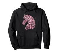 Horse Head Breast Cancer Awareness Pink Ribbon October Pullover Hoodie