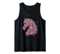 Horse Head Breast Cancer Awareness Pink Ribbon October Tank Top