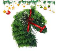 Horse Head Christmas Wreath | Realistic Christmas Wreath, Rustic Horse Head Wreath for Living Room, Outdoor Door, Wall, Kitchen, Interior, Entrance, Bedroom, Dining Room