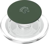 Horse Head Floral Line Art Wildflower - Sage Green PopSockets PopGrip for MagSafe