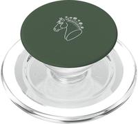 Horse Head Floral Line Art Wildflower - Sage Green PopSockets PopGrip for MagSafe