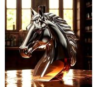 Horse Head Glass Whiskey Decanter, 350ml Capacity, 17cm Height, Decorative Wine Aerator
