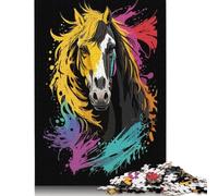 Horse Head Graffiti Puzzle Unique Home Decor Paper Rectangular Jigsaw Puzzle for Adults Teen 1000pcs (75x50cm)