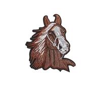 Horse Head Iron On Patches Applique Patches Animal Repair Ponies Embroidery for Clothes Bag Decoration Sewing Embroidered Horse Head Iron On/sew On