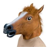 Horse head mask Cosplay masquerade funny Halloween mask head cover(brown)