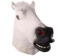 Horse head mask Cosplay masquerade funny Halloween mask head cover(white)