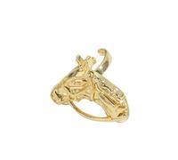 Horse Head Opening Band Statement Ring for Women Men Polished Vintage Punk Rock Farm Animal Thumb Finger Adjustable Rings Lucky Western Cowboy Cowgirl Country Party Jewelry, Adjustable, Copper, No