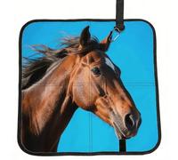 Horse Head Seat Cushion Folding, Indoor Outdoor Portable Chair Cushion for Camping, Waterproof Memory Foam Sitting Mats for Picnic Hiking, Lightweight & Compact 15.8 x 15.8 in