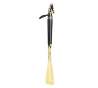 Horse Head Shoe Shoe Spoon Tool Horn Lifter Universal Long Beech Handle Handled Shoehorn for Men Women(Black 32cm)