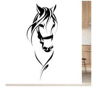 Horse Head Silhouette, Horse Riding, Equestrian - Wall Art Sticker [Medium] [Black]