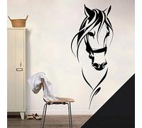 Horse Head Silhouette, Horse Riding, Equestrian - Wall Art Sticker [XLarge] [Black]