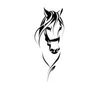 Horse Head Silhouette Wall Decal Horse Riding Equestrian Wall Sticker Vinyl Art Decals for Home Living Room Decor Mural Small - 23x57cm