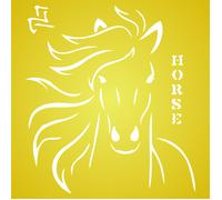 Horse Head Stencil - (L) - Reusable Farm Animal Chinese 24 x 26.5cm