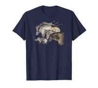 Horse Heads Cave Painting. France. Artist's rendition. T-Shirt