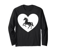 Horse Heart Silhouette Graphic Equestrian Riding #25D1 Long Sleeve T-Shirt