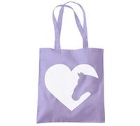 Horse Heart - Tote Shopping Bag - I love My Horse Riding Pony One size lavender purple