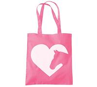 Horse Heart - Tote Shopping Bag - I love My Horse Riding Pony One size pink