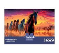 Horse Herd 1000 Pc Puzzle for Wall Decor - Horses Running at Sunset Inch Suitable for Decompression And Wall Decor for Adults38x26cm/1000pcs