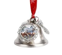 Horse Herd by The River Christmas Jingle Bells Tree Hanging Ornament Xmas Bell Pendant Party Festival Decor Wing Bell