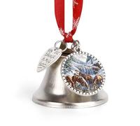 Horse Herd by The River Christmas Jingle Bells Tree Hanging Ornament Xmas Bell Pendant Party Festival Decor Love Bell