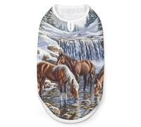 Horse Herd by The River Dog Shirts Patterned Pet Clothes Tank Top Sleeveless T-Shirt for Cats Puppy 2XL