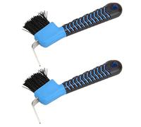 Horse Hoof Tool with Soft Touch Rubber Handle for Horse Stable 2Pcs Horse Hoof Pick Brushes Effortlessly Remove Dirt and Mud Horse Hoof Brush for Equestrians and Stable