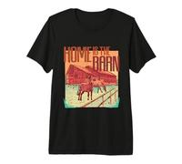 Horse Horses Equestrian Home is The Barn Premium T-Shirt