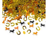 Horse Horseshoe Confetti for Table Decorations, Cowboy Horse Metallic Foil Sprinkles Horserace Theme Table Scatters Horseshoe Confetti Sequins for Birthday Derby Day Party Decor- 45g - 900Pcs