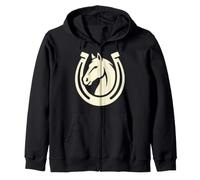 Horse Horseshoe Equestrian Rider Lover Men Women Ranch Life Zip Hoodie