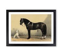 Horse & Hound by Emil Volkers Framed Print | A2 Black Framed Wall Art | Ready to Hang | Modern Animal Picture | Living Room Bedroom Lounge Office