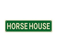 Horse House Sign, Horse Decor Horse Sign Horse Lover Gift, Funny Wall Decor for Home/Man Cave, Quality Metal Signs 16x4 Inch