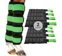 Horse Ice Boots - Cooling Gel Leg Wraps for Hock, Knee, Ankle & Hoof Pain Relief - Reusable Hot & Cold Therapy Wraps with 2 Freeze Gel Packs - Anatomical Fit, Adjustable Wrap for Equine Recovery