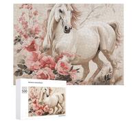 Horse Image Jigsaw Puzzle Challenging Fun Puzzle Wooden Jigsaw Puzzles for Adults Families 500 PCS