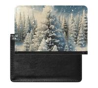 Horse Image Passport Holder Slim Travel Wallet RFID Blocking Card Case Cover Passport Cover Protector Essentials with Credit Card Slots for Women/Men, Snow Wonderland Pine Tree Christmas, One Size