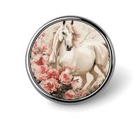 Horse Image Round Aluminum Alloy Pin Badge Lapel Pin