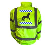 Horse Image SILLITOE Yellow Hi Vis Bomber Jacket Reflective, Equestrian, Horse Riding, Conforms to EN20471 Class 3, High Visibility, By Brook Hi Vis, Small