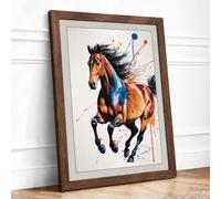 Horse in Motion Modern Framed Wall Art Print A3 (42×29.7cm) Walnut, Wall