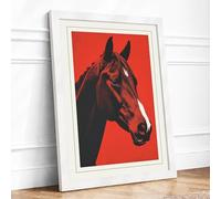Horse in Profile Modern Framed Wall Art Print A2 (59.4×42cm) White, Wall Decor for Living Room, Bedroom, Office & Home, Ready to Hang, Art Gift