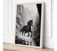 Horse in Stone Canyon Canvas Wall Art Print 18x12 Inch
