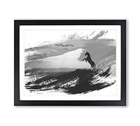 Horse in Sunlight Landscape V1 Modern Framed Print | A3 Black Framed Wall Art | Ready to Hang | Modern Animal Picture | Living Room Bedroom Lounge Office
