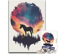 Horse in The Galaxy Adults 1000 Pieces Puzzle Strategic Thinking Learning Game Ideal Meaningful Gift for Any Event Size 38x52cm