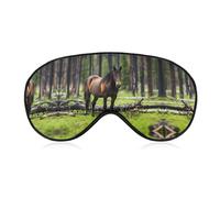 Horse in The Rain Forests Soft Sleep Masks for Men Women Silk Eye Mask with Adjustable Strap Comfortable Blindfold Eyeshade