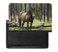 Horse in The Rain Forests Travel Passport Covers Unisex Wallet Holder Slim RFID Blocking Card Case Protector Essentials