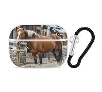 Horse in The Street AirPod Pro Case, Anti Scratch Hard PC Cover with Keychain, AirPod Pro 2nd/1st Case Accessories for Women Men, White-Style