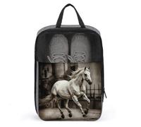 Horse in The Street Shoe Bag Shoe Bags for Travel Waterproof Shoe Bag Shoes Storage Organizer with Zipper & Handle Sneaker Bag Shoe Pouch Golf Shoe Bag Soccer Cleat Bag, style, One Size, Shoe Bags for
