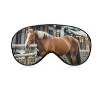 Horse in The Street Sleep Mask for Women Men, Soft Eye Mask with Adjustable Strap for Sleeping, Light Blocking Travel Blindfold for Nap Comfortable Eye Cover for Home Office