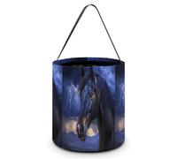 Horse in Thunder Novelty Easter Basket Bucket Bag for Easter Egg Hunts Party Favor Decor